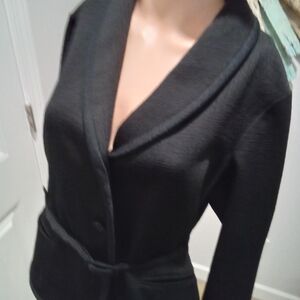 Amy Adams Elegant Black Women's Belted Jacket Size 16A